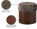 Nimes - Ottoman / Stool With Brown Base - Meridian Furniture - Stool Ottomans - Elite Enclave Home