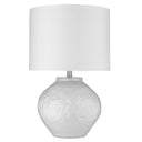 26" Ceramic Table Lamp With White Drum Shade - White