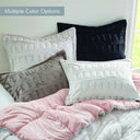 Gia - 3 Piece King/California King Solid Comforter Mini Set - Black