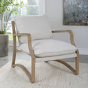 Melora - Solid Oak Accent Chair - Beige