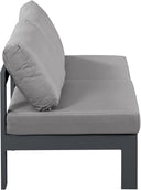 Nizuc - Outdoor Patio 2 Seat Armless Modular Sofa With Gray Frame