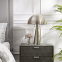 Iron USB Table Lamp With Gray Dome Shade - Gray