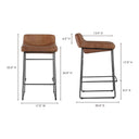Starlet - Leather Open Road Counter Stool (Set of 2) - Brown - Moe's Home Collection - Stool Sets - Elite Enclave Home