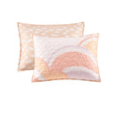 Dawn - Twin Sunshine Printed Reversible Coverlet Set - Yellow / Coral