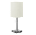 Metal Candlestick USB Table Lamps With Ivory Drum Shade (Set of 2) - Silver - HomeRoots - Lamp Sets - Elite Enclave Home