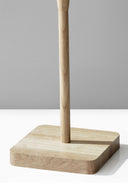 Solid Wood Traditional Shaped Floor Lamp With Drum Shade - Natural / White - HomeRoots - Floor Lamps - Elite Enclave Home