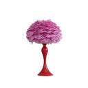 Glam Feather And Red Table Lamp - Hot Pink