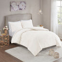 Veronica - 3 Piece Tufted Floral Duvet Cover Set - Off White