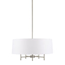 Presidio - 5 - Light White Drum Shade Chandelier - Silver / White - Hampton Hill - Chandeliers - Elite Enclave Home