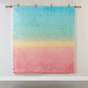 Primrose - Ombre Shaggy Faux Fur Comforter Set - Aqua Multi
