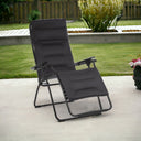 30" Steel Outdoor Zero Gravity Chair With Black Cushion - Black