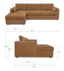Burrow - Sleeper Sectional With Left Storage Chaise - Ginger - Moe's Home Collection - Sleeper Sectionals - Elite Enclave Home