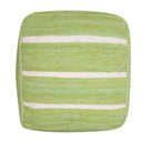 Cotton Cube Striped Pouf Ottoman - Green
