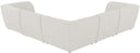 Miramar - 5 Piece Modular Sectional - Meridian Furniture - Stationary Sectionals - Elite Enclave Home