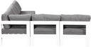 Nizuc - Outdoor Patio 5 Piece Modular Sectional With White Frame - Meridian Furniture - Stationary Sectionals- Elite Enclave Home