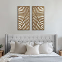 Birch Palms - Carved Wall Panel (Set of 2) - Dark Brown - Madison Park - Wall Decor - Elite Enclave Home