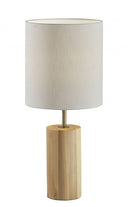 Wood Circular Block Table Lamp - Natural