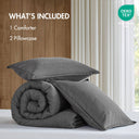 Mckenzie - 2 Piece Twin/Twin Long Twill Washed Comforter Set - Gray