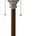 23" Metal Standard Table Lamp With White Shade - Silver