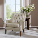 Qwen - Button Tufted Accent Chair - Beige