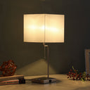 Bedside Table Lamp With Gray Square Shade - Gray