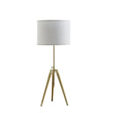 Metal Adjustable Height Tripod Table Lamp With White Drum Shade - Gold - HomeRoots - Table Lamps - Elite Enclave Home