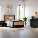 Deco - Queen Bed - Black Satin