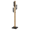 Three Light Traditional Shaped Floor Lamp With Black Novelty Shade - Brown - HomeRoots - Floor Lamps - Elite Enclave Home