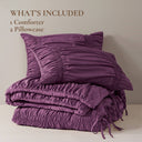 Mia - 3 Piece Queen Comforter Set - Purple