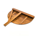 Half Round Solid Wood Folding Outdoor Balcony Table - Brown