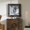 Custom Black And White Horses - Print - Dark Brown