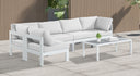 Nizuc - Outdoor Patio 5 Piece Modular Sectional With White Frame - Meridian Furniture - Stationary Sectionals- Elite Enclave Home