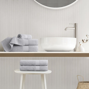 Premium Turkish Cotton 500GSM Plush 6 Piece Towel Set - Light Gray