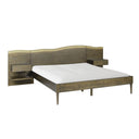 Clark - Queen Platform Bed Frame With Live - Edge Headboard And Built - In Nightstands / Drawers - Dark Brown - INK+IVY - Platform Beds - Elite Enclave Home
