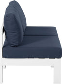 Nizuc - Outdoor Patio 2 Seat Armless Modular Sofa With White Frame - Meridian Furniture - Stationary Sectionals- Elite Enclave Home