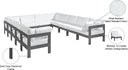 Nizuc - Outdoor Patio 12 Piece Modular Sectional With Gray Frame