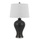 Metal Two Light Desk Table Lamps With White Globe Shade (Set of 2) - Silver