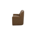 Maisie - Rolling Dining Chair Leather - Tan - Moe's Home Collection - Arm Chairs - Elite Enclave Home