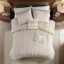 Anslee - King 3 Piece Yarn Dyed Comforter Set - Taupe