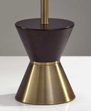 Brass And Wood Textured Cylinder Floor Lamp - Beige - HomeRoots - Floor Lamps - Elite Enclave Home