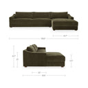 Farrow - Right Sectional - Cedar Green - Moe's Home Collection - Stationary Sectionals - Elite Enclave Home