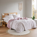 Malea - 2 Piece Twin/Twin Long Shaggy Comforter Mini Set - Pink/White