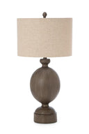 Geometric Table Lamps With Beige Drum Shade (Set of 2) - Brown