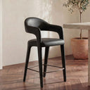 Martens - Counter Stool Leather - Black - Moe's Home Collection - Bar Height (28" - 30") - Elite Enclave Home