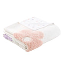 Gracie - Floral Reversible Tufted Chenille Twin Duvet Cover Set - White / Purple