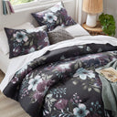 Jolene - 3 Piece King/California King Printed Comforter Set - Dark Gray/Plum