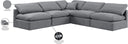 Indulge - Velvet 5 Piece Modular Corner Armless Sectional - Meridian Furniture - Stationary Sectionals - Elite Enclave Home