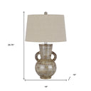 Ceramic Gourd Table Lamp With Brown Empire Shade - Bronze