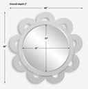 Clematis - Rattan Round Mirror - White