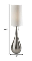 Metal Teardrop Table Lamp - Brushed Steel